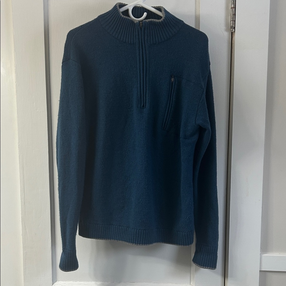 Ibex Men's Deep Blue Zip-Up Sweater